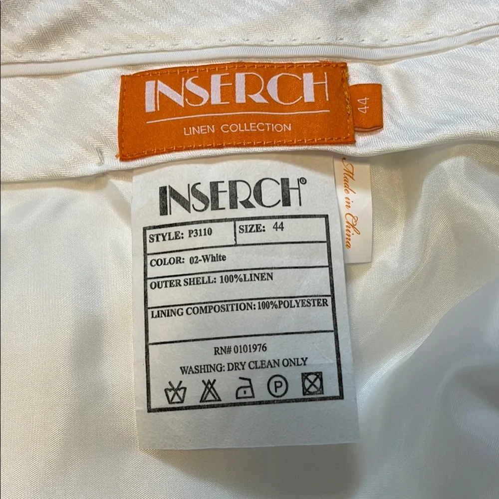 Men's White Linen Blend Dress Pants
